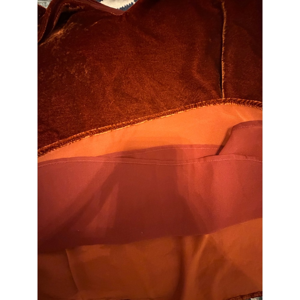 LOFT Rust Orange Velvet V-Neck Camisole Tank Top Medium - Picture 6 of 6
